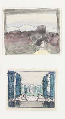 Замирайло Виктор Дмитриевич. Лот из двух эскизов, закрепленных на одном паспарту